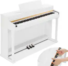 Winado - 88 Key Weighted Piano, Upright Piano Keyboard,Digital Piano Keyboard Full Equipment for Beginner - White