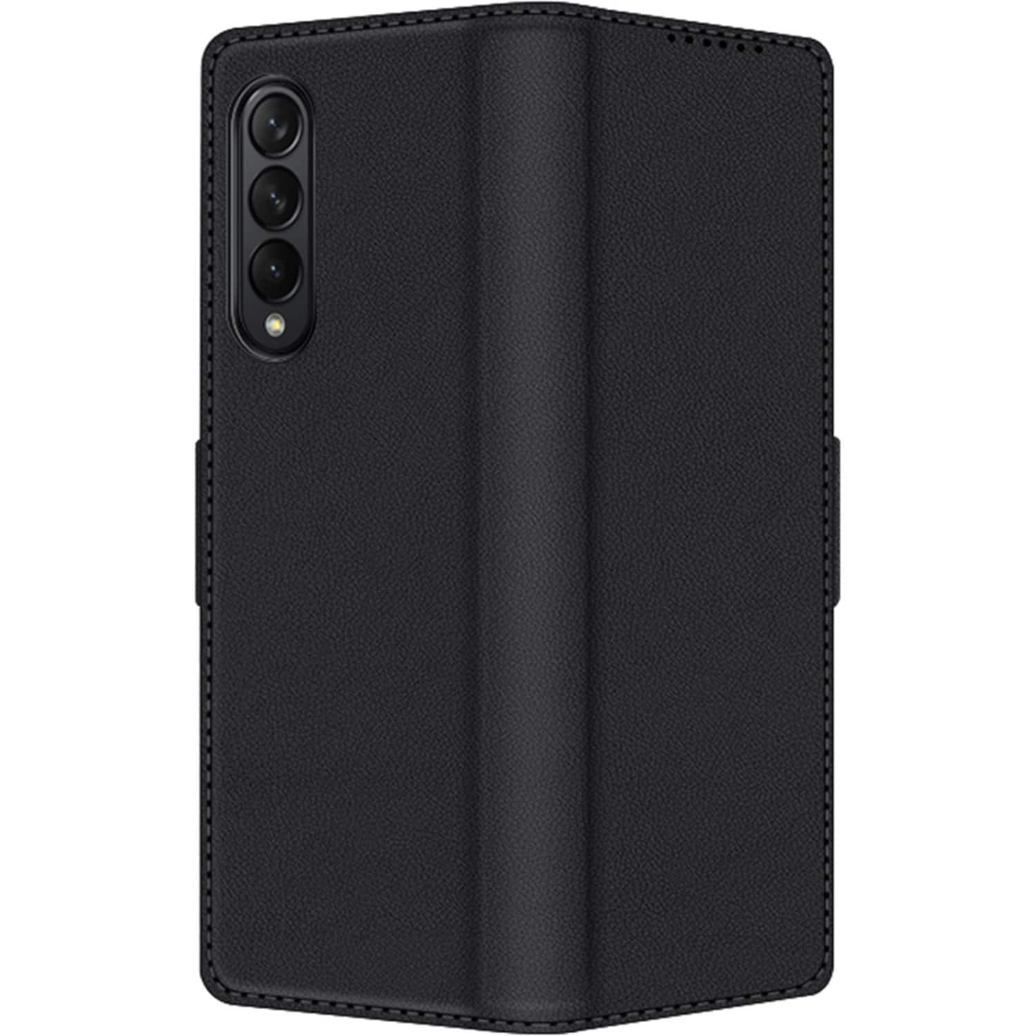Front. SaharaCase - Folio Wallet Case for Samsung Galaxy Z Fold4 - Black.