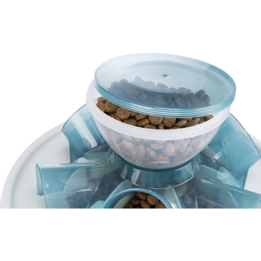 Alt View 4. TRIXIE - Tunnel Slow Feeder for Cats, Interactive Cat Toy, Pet Food Dispenser, Blue - Blue.