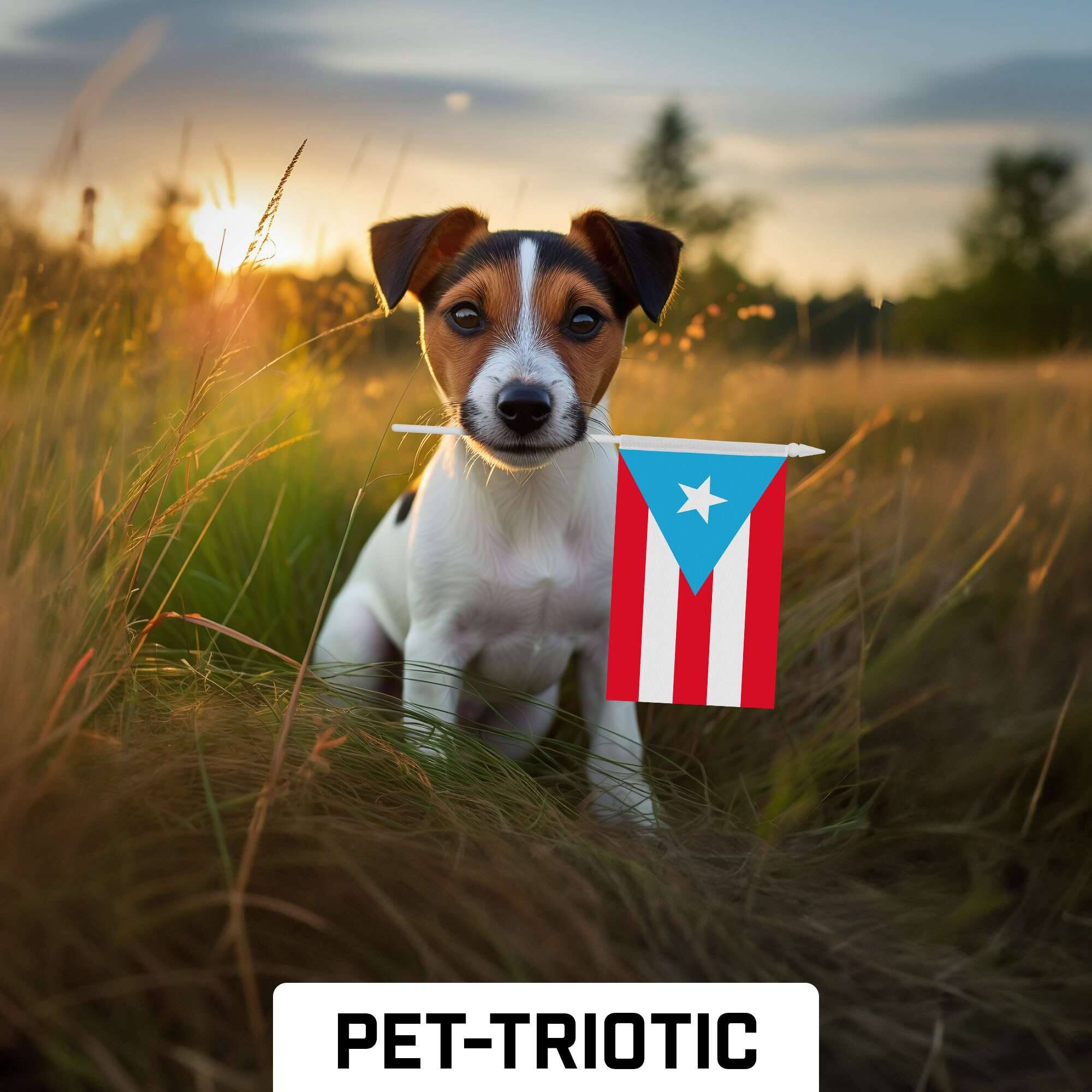 Alt View 3. G128 - Handheld Puerto Rico Light Blue Stick Flags 4x6 Inch Printed 150D Polyester 30 Pack - Light Blue.
