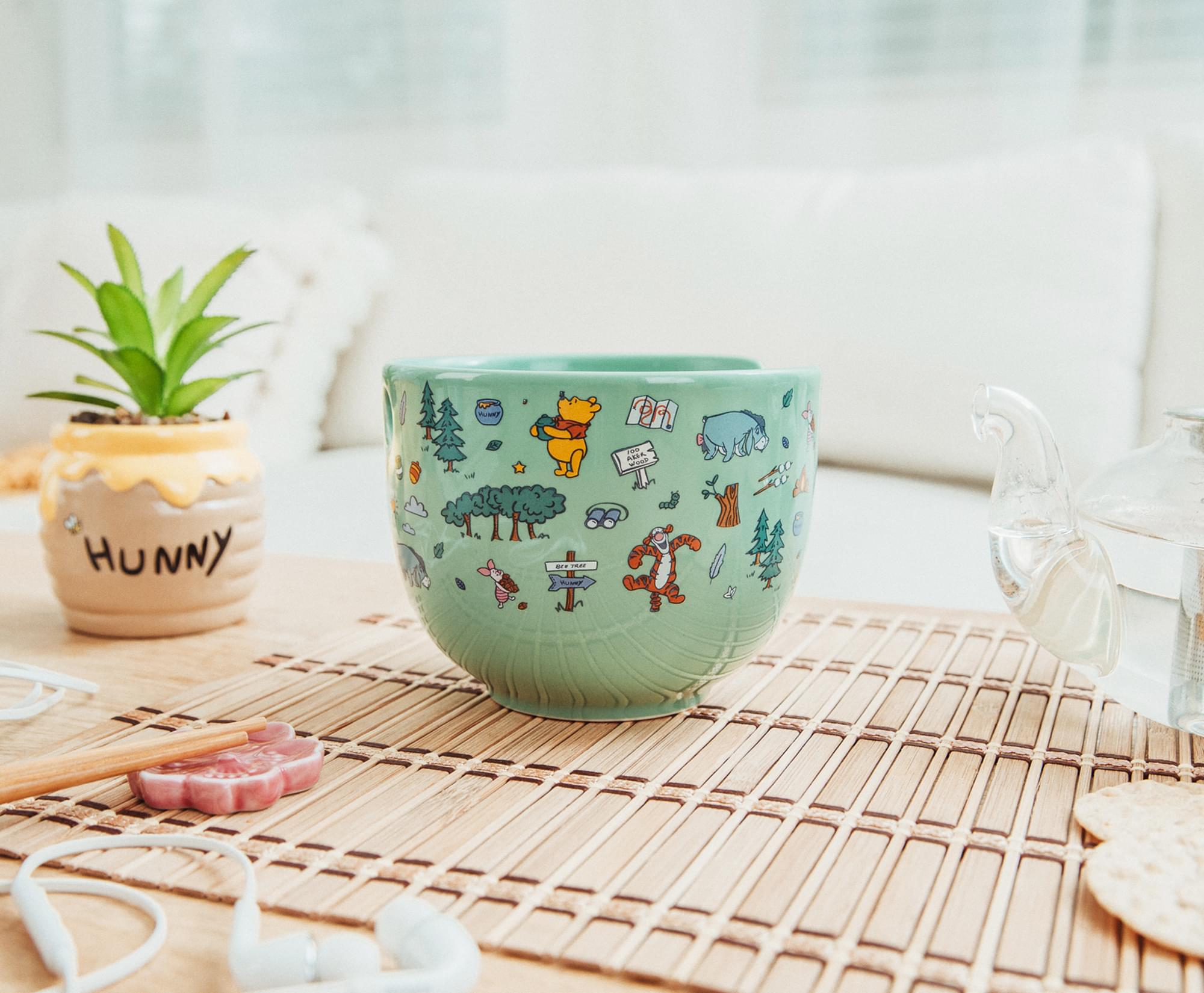 Alt View 4. Disney - Disney Winnie the Pooh Allover Icons 20-Ounce Ramen Bowl and Chopstick Set - Blue.