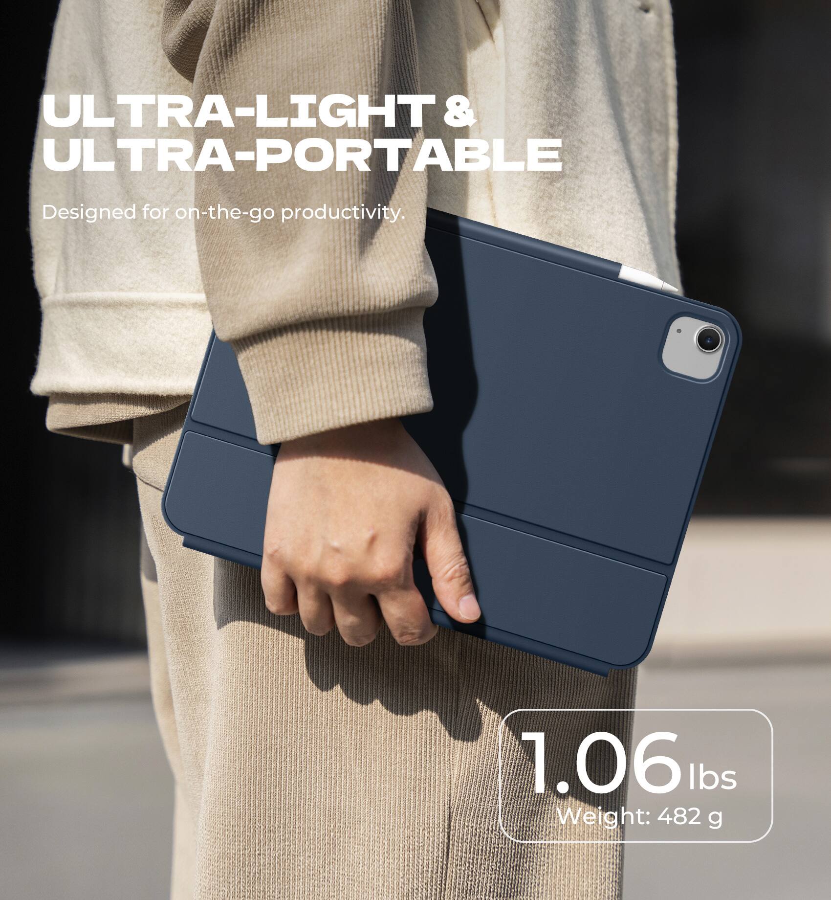 ULTRA-LIGHT & ULTRA-PORTABLE  
Designed for on-the-go productivity.  

1.06 lbs  
Weight: 482 g