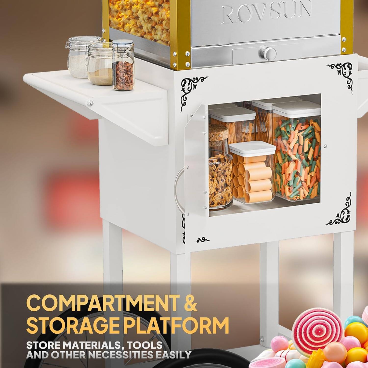 ROVSUN COMPARTMENT & STORAGE PLATFORM STORE MATERIALS, TOOLS AND OTHER NECESSITIES EASILY