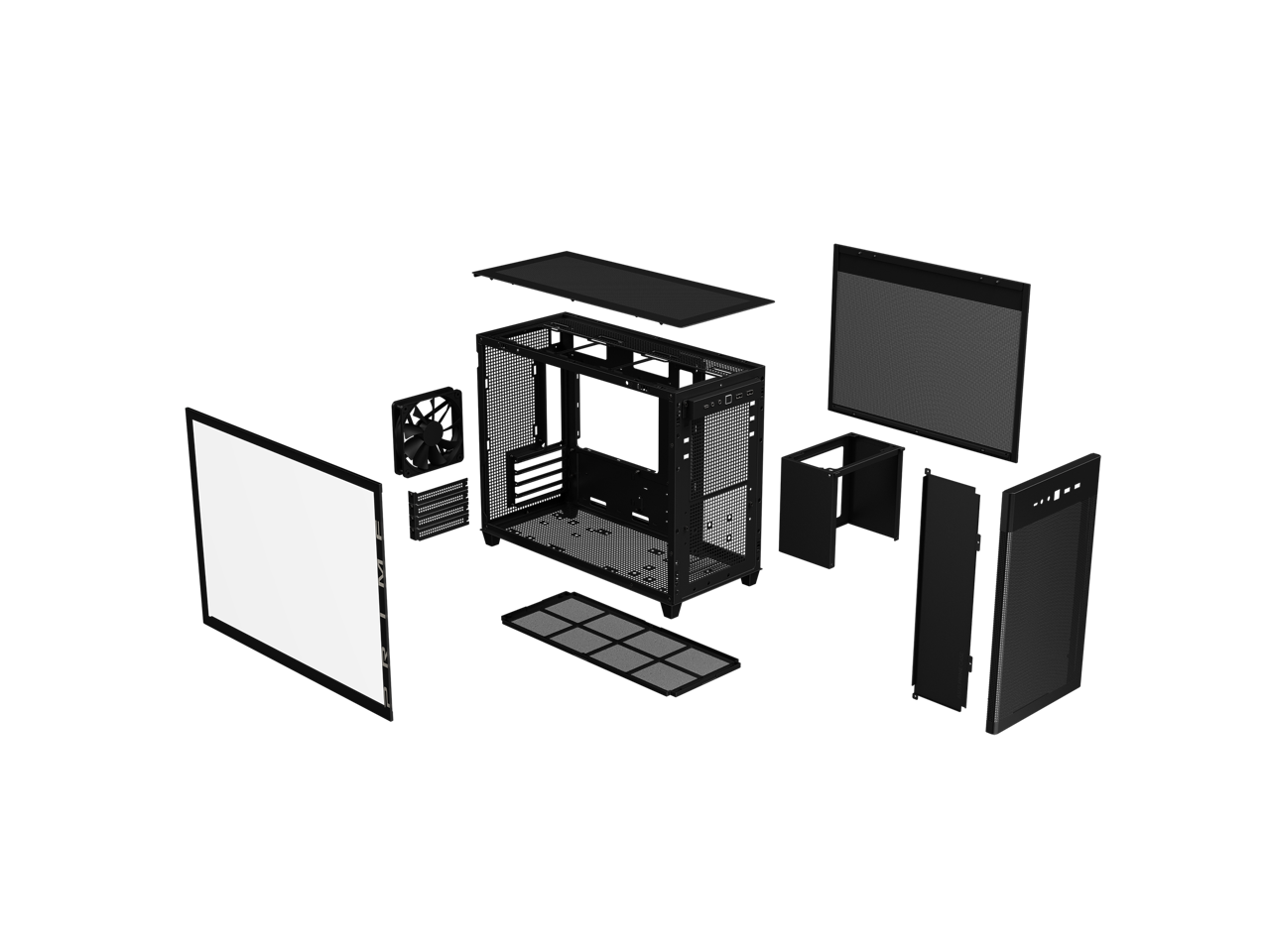 Alt View 9. ASUS - ASUS AP201 ASUS PRIME CASE TG BLACK Black Steel, Plastic/Steel, Plastic, TG Micro ATX Computer Case - Black.