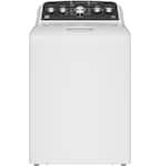 GE - 4.5 Cu. Ft. High-Efficiency Top Load Washer with Spanish Control Panel - White with Matte Black