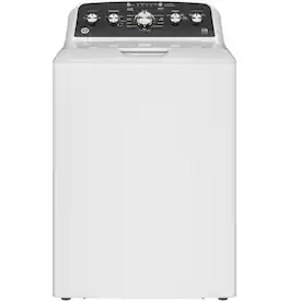 GE - 4.5 Cu. Ft. High-Efficiency Top Load Washer with Spanish Control Panel - White with Matte Black