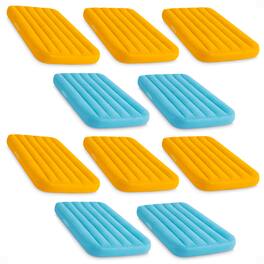 Intex - Cozy Kidz Bright & Fun-Colored Inflatable Air Bed w/ Carry Bag (10 Pack) - Blue or orange