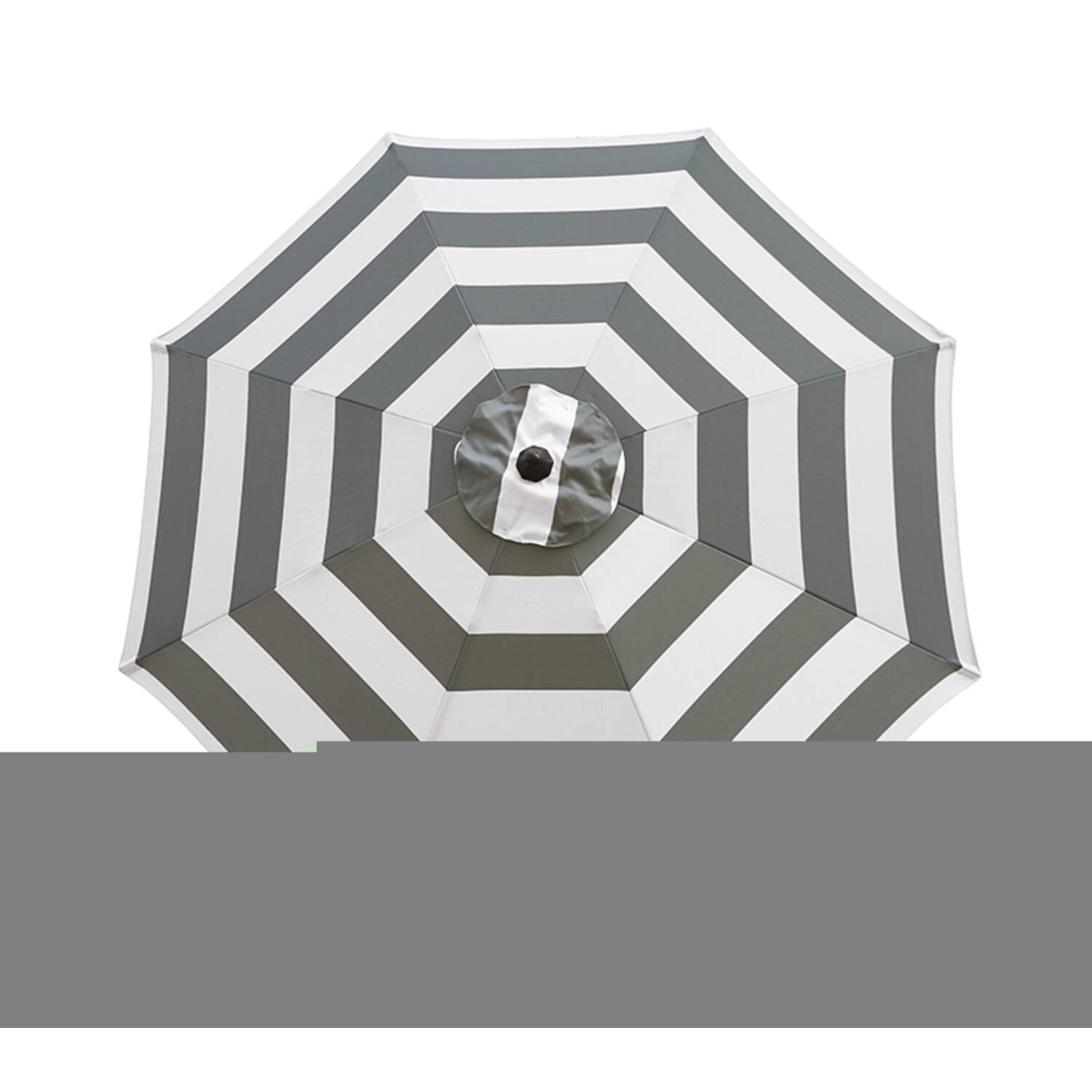 Front. Living Accents - Living Accents 9 ft. Tiltable Gray Stripe Market Umbrella.