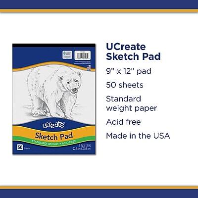 UCreate Sketch Pad  
9" x 12" pad  
50 sheets  
Standard weight paper  
Acid free  
Made in the USA