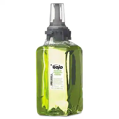 Front. GOJO - Foaming Hand Soap Refill for ADX 12 Dispenser, Citrus Ginger Scent, 1250 ml., 3/Carton - Yellow.