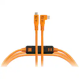 Tether Tools - TetherPro Optima 10G TetherBoost In-Line USB-C, Right Angle Cable, 3'