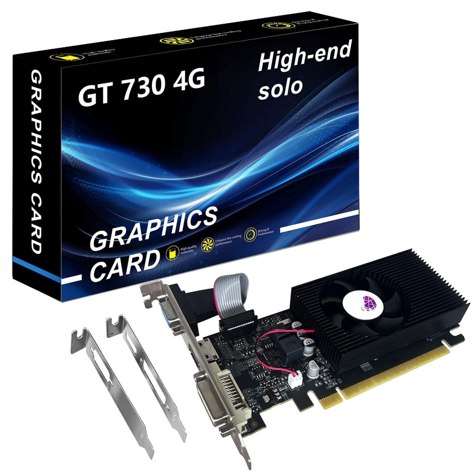 Dazzling Pops - KAER GT 730 Graphics Card DDR3 DirectX 11 VGA/DVI D/HDMI PCI Express 2.0 x 16 Nvidia Video Card Computer GPU