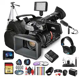 Panasonic - AG-CX350 4K Camcorder (AG-CX350) W/Padded Case, 128 GB Memory Card + More