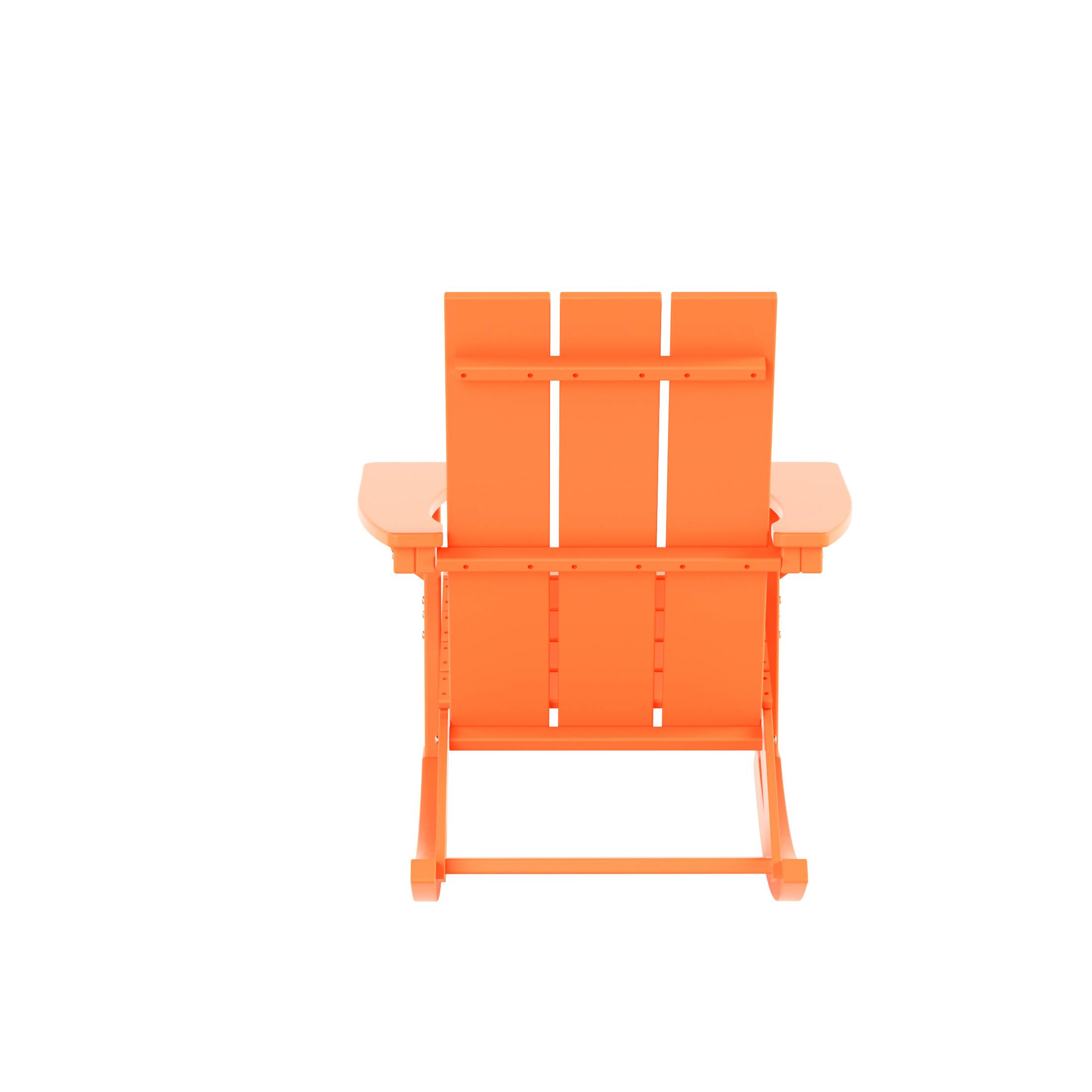 Alt View 2. WestinTrends - WestinTrends Ashore Outdoor Patio Modern Adirondack Rocking Chair - Orange.