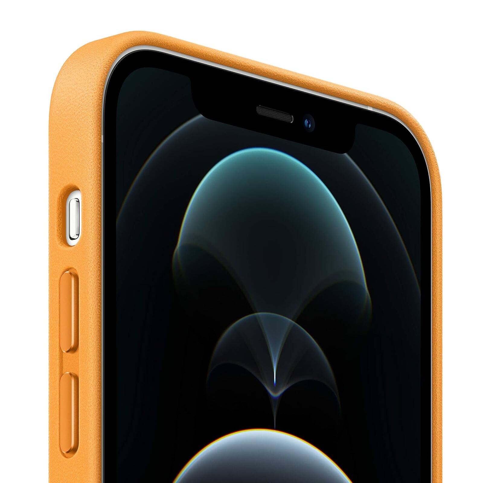 Alt View 2. Apple - Apple Leather Case for iPhone 12 Pro Max (A2342, A2410, A2412, A2411) - California Poppy - California Poppy.