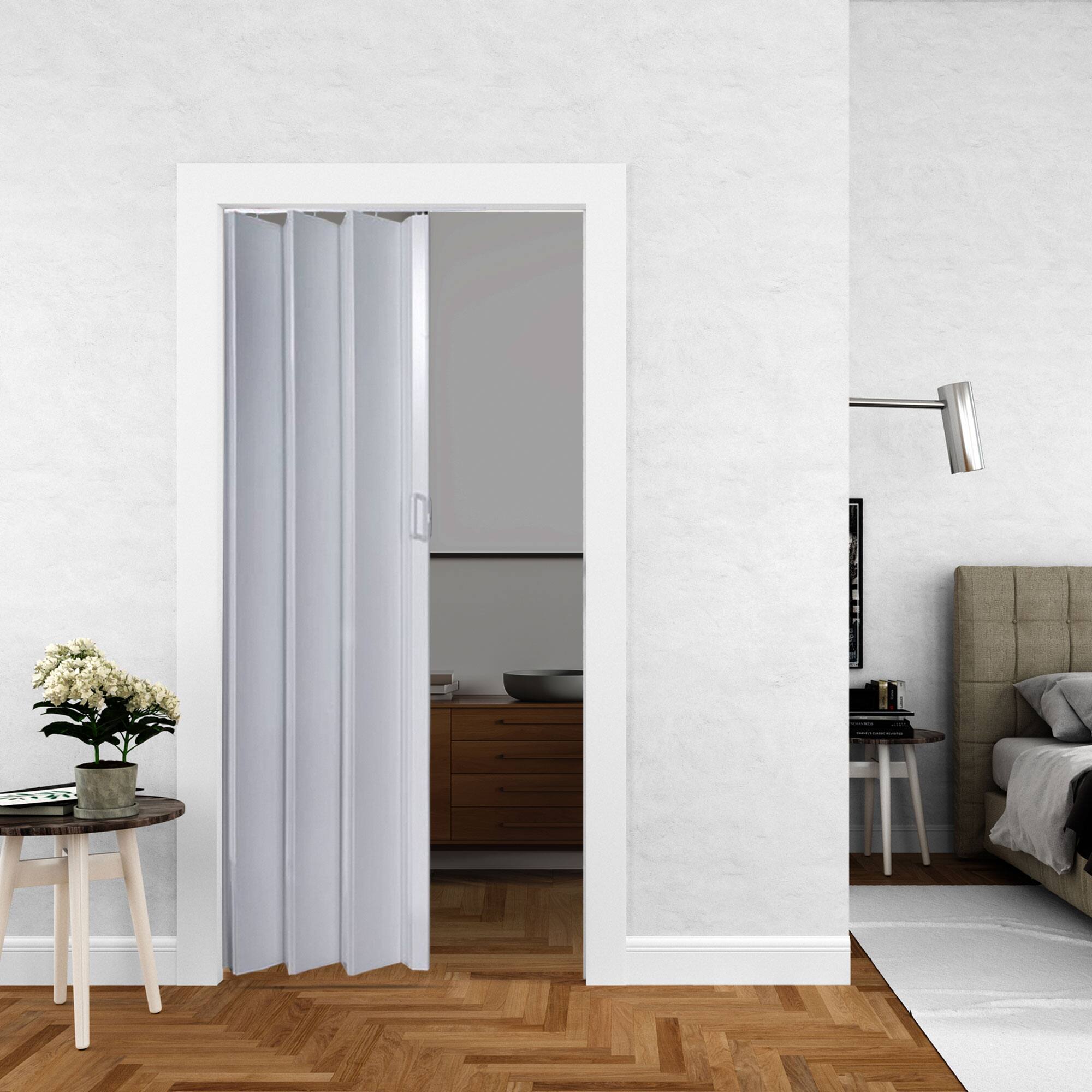 Alt View 3. LTL Home Products - LTL Home Products OAKMT4880HEC Oakmont Wooden Style Vinyl Accordion Door, White - White.