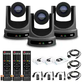 3 x PTZOptics Move SE PTZ Camera with 30x Optical Zoom (PT30X-SE-GY-G3) - Gray