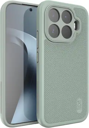 Front. TUDIA - TUDIA MergeGrip Dual Layer Designed for Xiaomi 17T Case 5G - Green Lily - Green Lily.