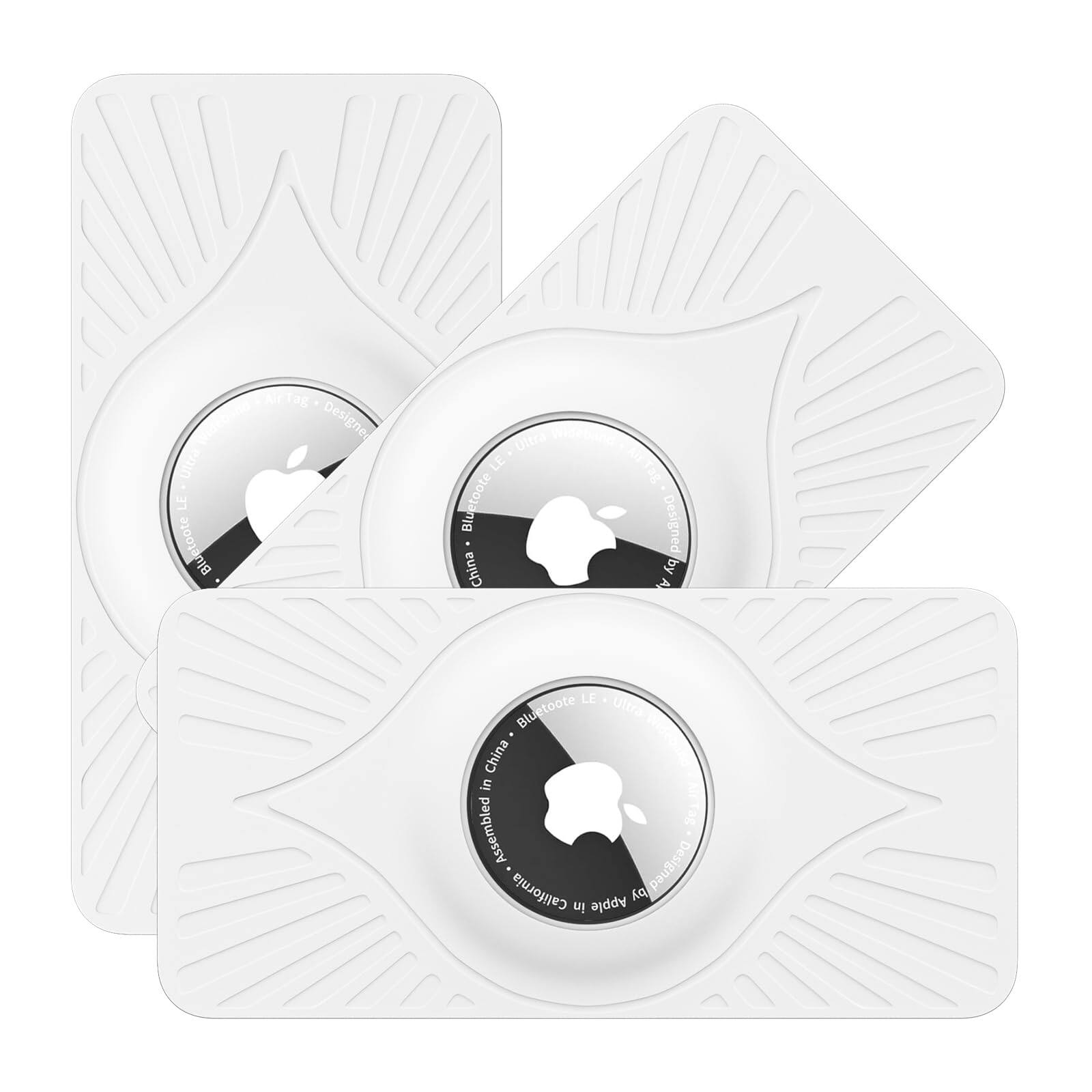 Front. Jadie Link - Pack Airtag Wallet Holder Slim Card Air Tag Case Handbag Clutch Bag Purse black Ultra-Thin Design airtag card holder - White.