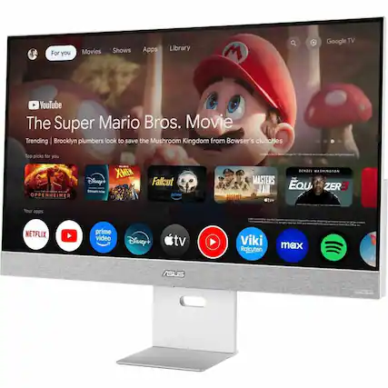 For you
Movies
Shows
Apps
Library
YouTube
The Super Mario Bros. Movie
Trending | Brooklyn plumbers look to save the Mushroom Kingdom from Bowser's clutches
Top picks for you
OPPENHEIMER
X-MEN
Fallout
MASTERS OF THE AIR
THE EQUALIZER 3
Your apps
NETFLIX
prime video
Disney+
tv
Viki
Rakuten max
Spotify
Google TV