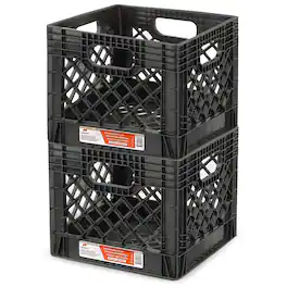 Juggernaut Storage - Crate for Office Storage & Classroom Organization, 2-Pack - Black