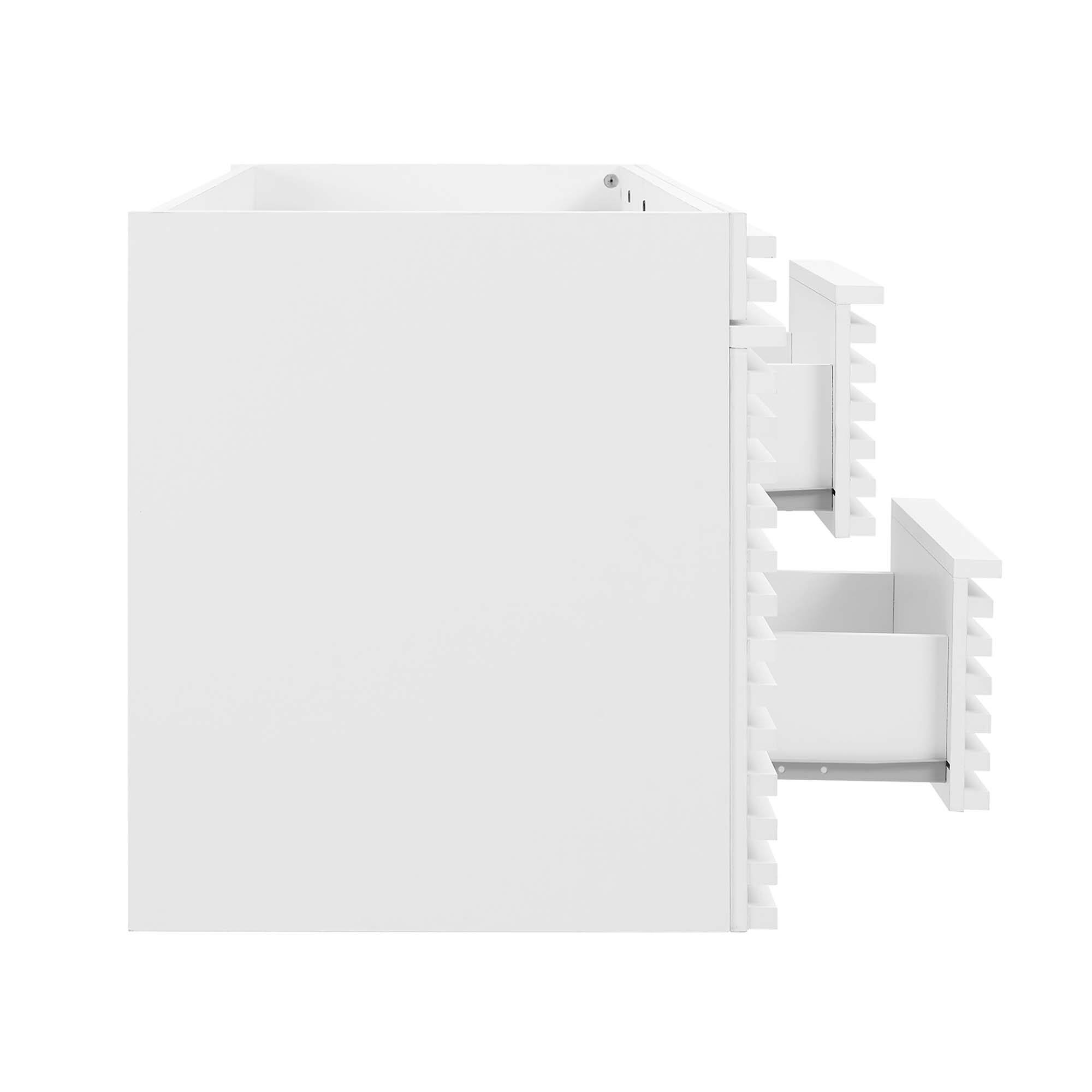 Alt View 2. Modway - Render 48" Wall-Mount Bathroom Cabinet Basin Not Included by Modway - White.