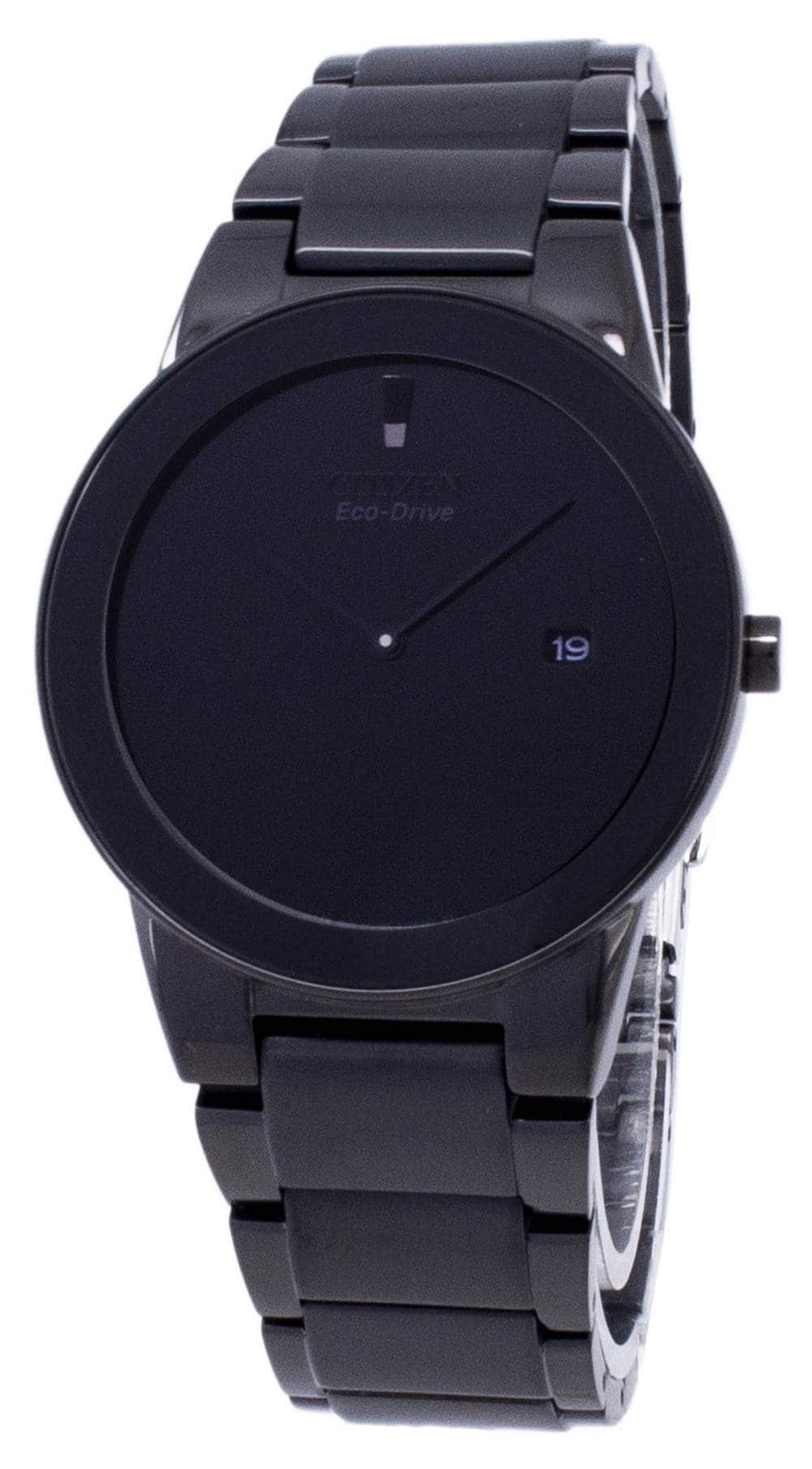 Citizen - Eco-Drive Axiom AU1065-58E Mens Watch Stainless Steel Dial Date Display 30M - Black