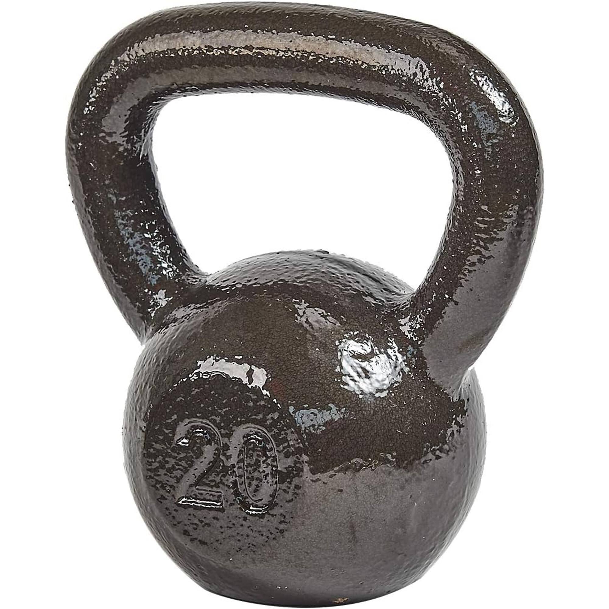 Alt View 1. BalanceFrom Fitness - BalanceFrom Cast Iron Kettlebell for Home Gym Strength Training, 20 Lb, Grey - Grey.