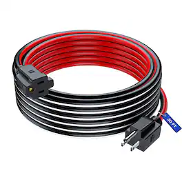 Maximm - Extension Cord 30 ft, Extension Cord,16 Gauge, Heavy Duty Extension Cord ETL Listed - Black, White and Red