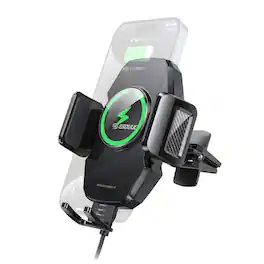 Esoulk - Wireless Car Charger, 15W Fast Charging Auto-Clamping Phone Mount Air Vent Holder For Samsung iPhone Universal - Black