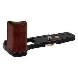 Fotodiox - Deluxe Metal Camera Hand Grip f/ Olympus OM-D E-M10 Mark IV MILC MFT Camera w/ Wooden Accent and Battery Access