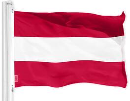 G128 - Austria Flag 3 x 5 ft 150D Polyester Brass Grommets - Assorted Colors