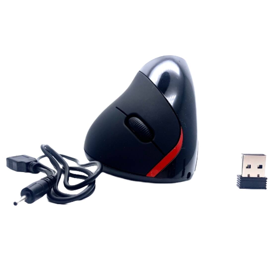 Angle. Sanoxy - Ergonomic Wireless 2.4G Mouse Optical Vertical Mouse Rechargeable - Black.