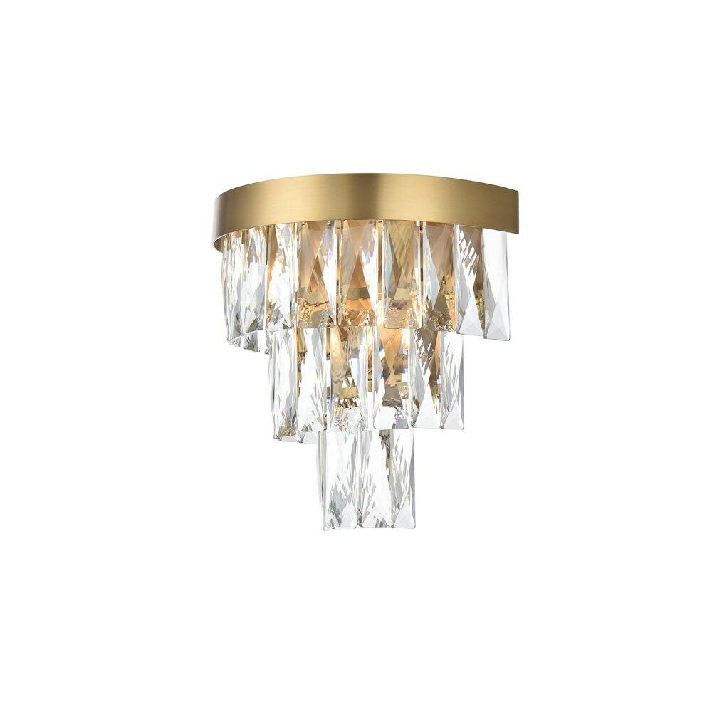 Angle. Elegant Lighting - Josephine 10 Inch Wall Sconce In Satin Gold - Satin Gold And Clear.