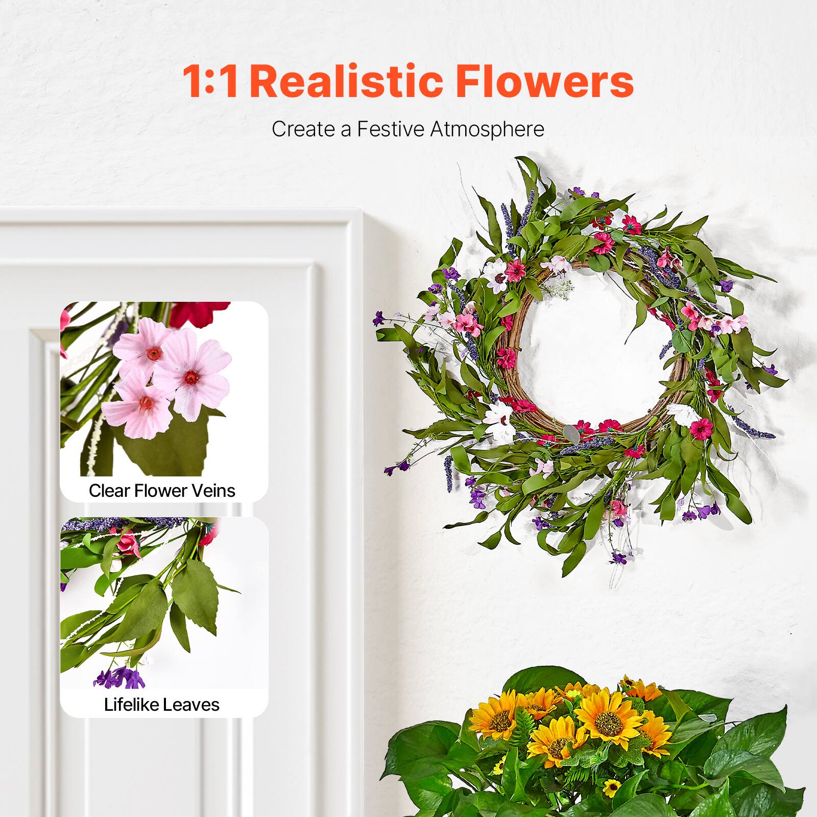 1:1 Realistic Flowers  
Create a Festive Atmosphere  

Clear Flower Veins  

Lifelike Leaves