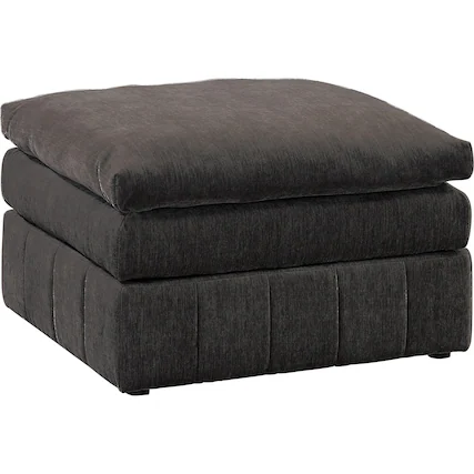 Front. Manhattan Lane - Luna 33 Inch Modular Ottoman, Three Layer Plush Cushioned Seat, Dark Gray - Dark Gray.