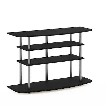 Front. Furinno - Frans Turn-N-Tube 4-Tier TV Stand for TV up to 46 - Black Oak.