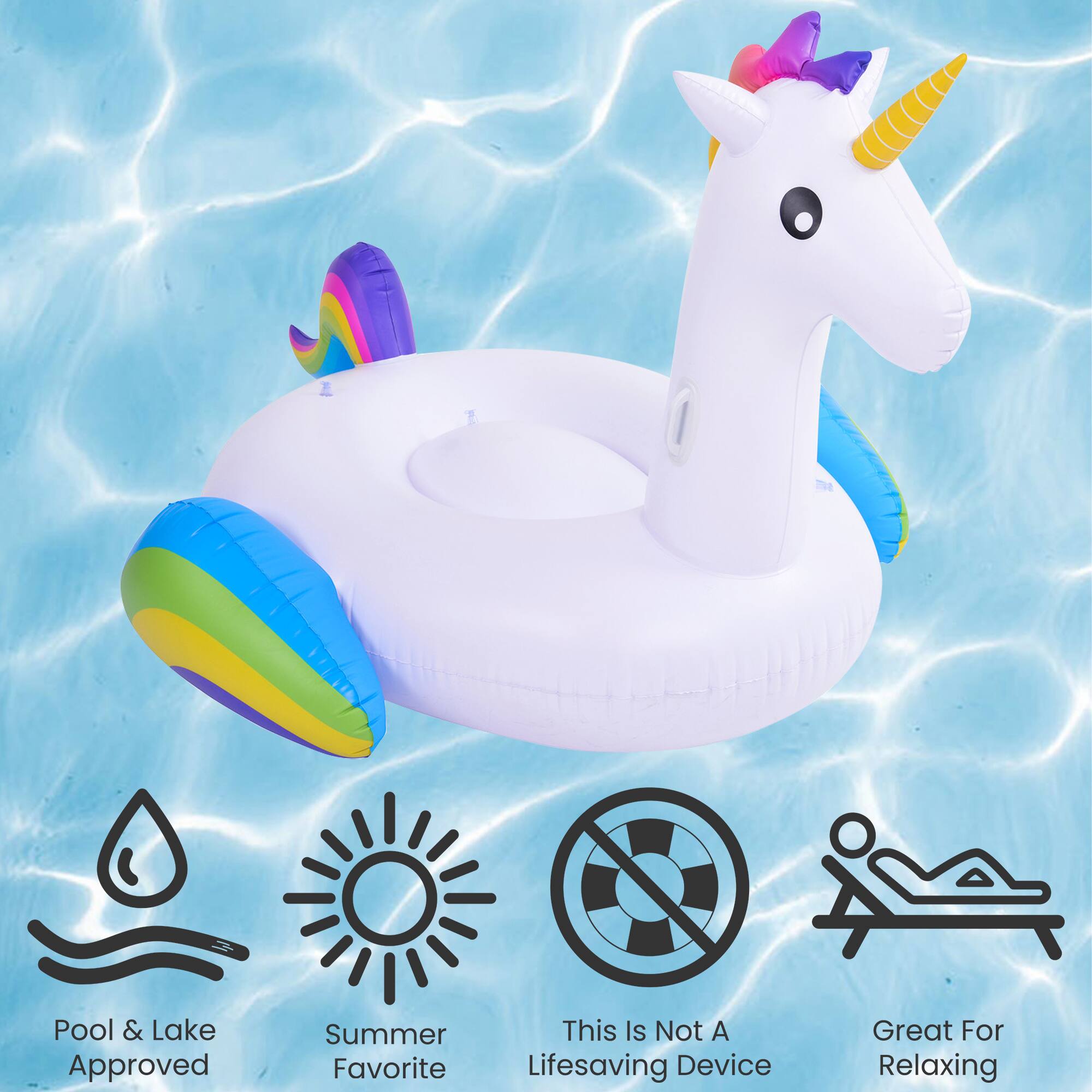 Pool & Lake Approved  
Summer Favorite  
This Is Not A Lifesaving Device  
Great For Relaxing