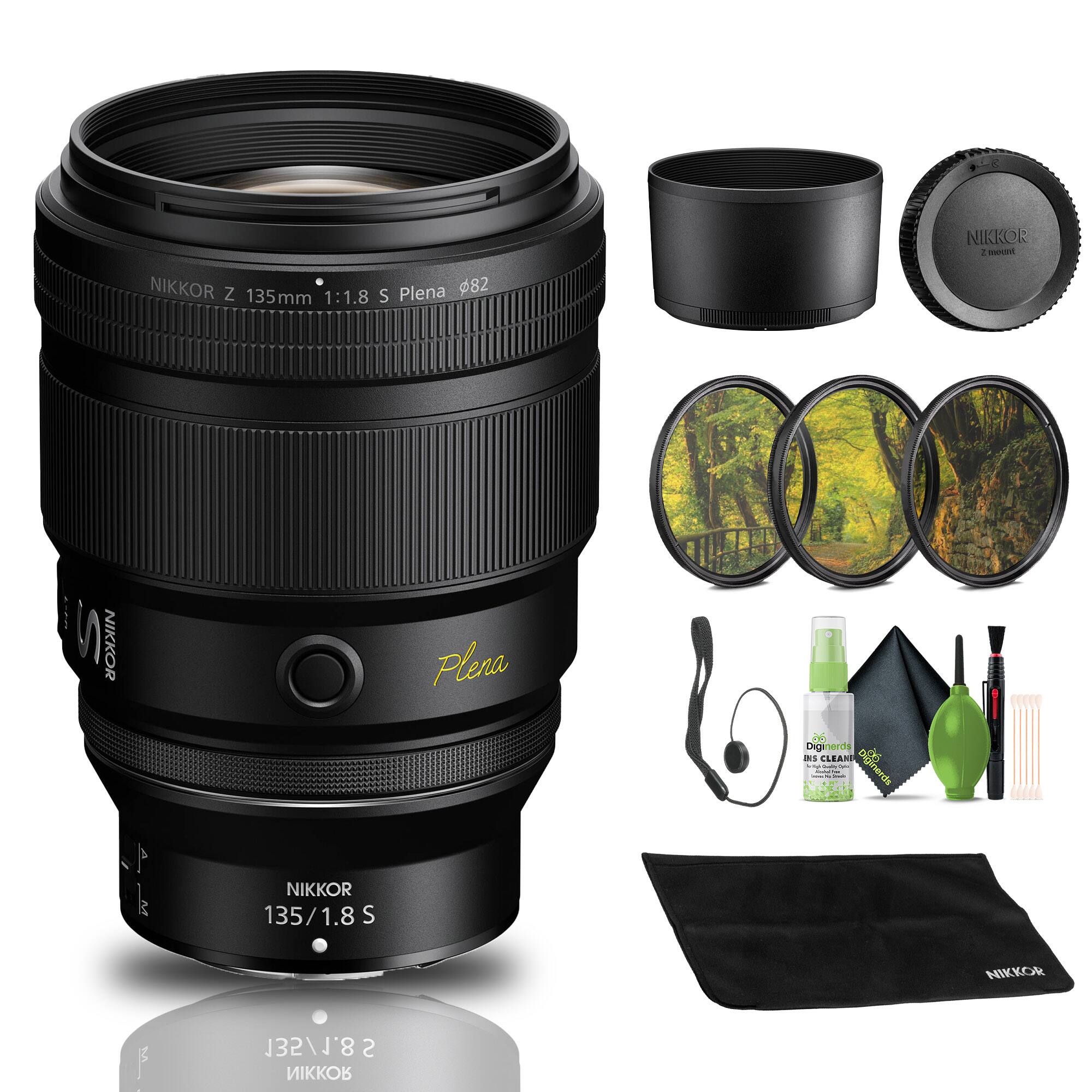 NIKKOR Z 135mm 1:1.8 S Plena Ø82  
NIKKOR 135/1.8 S  
NIKKOR 135/1.8 S RI  
Diginerd's Lens Cleaner  
NIKKOR Lens Cap  
Lens Cleaning Cloth  
Lens Hood  
Lens Cleaning Kit