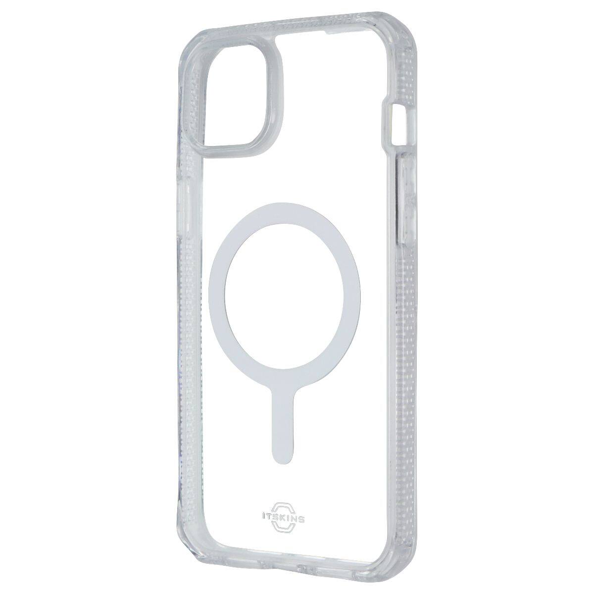 Front. Itskins - ITSKINS Hybrid_R Clear Case for MagSafe for iPhone 15 Plus/14 Plus - Transparent - Clear.