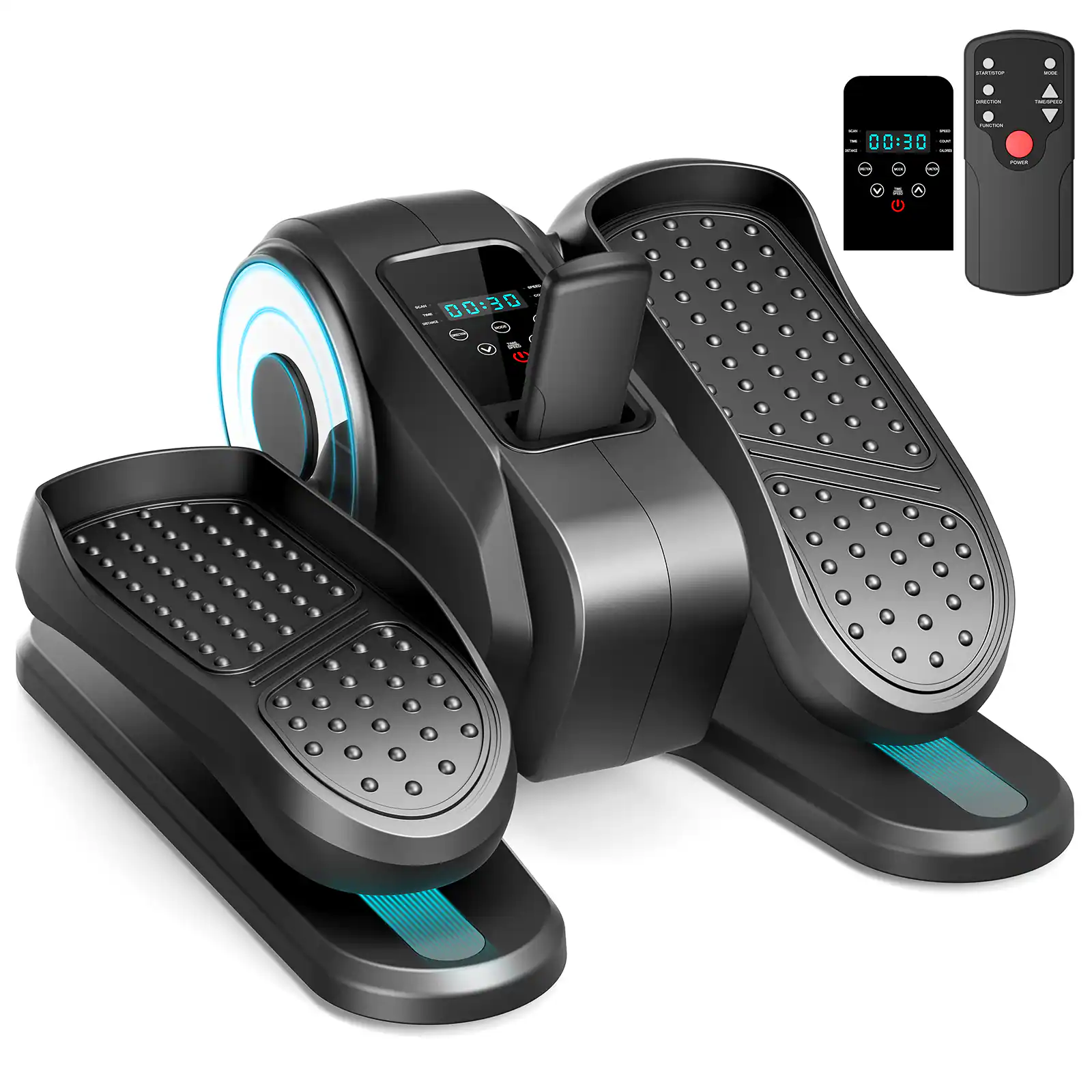 Sugift - Under Desk Elliptical Machine Pedal Exerciser 12 Speeds with Remote & Display - Black