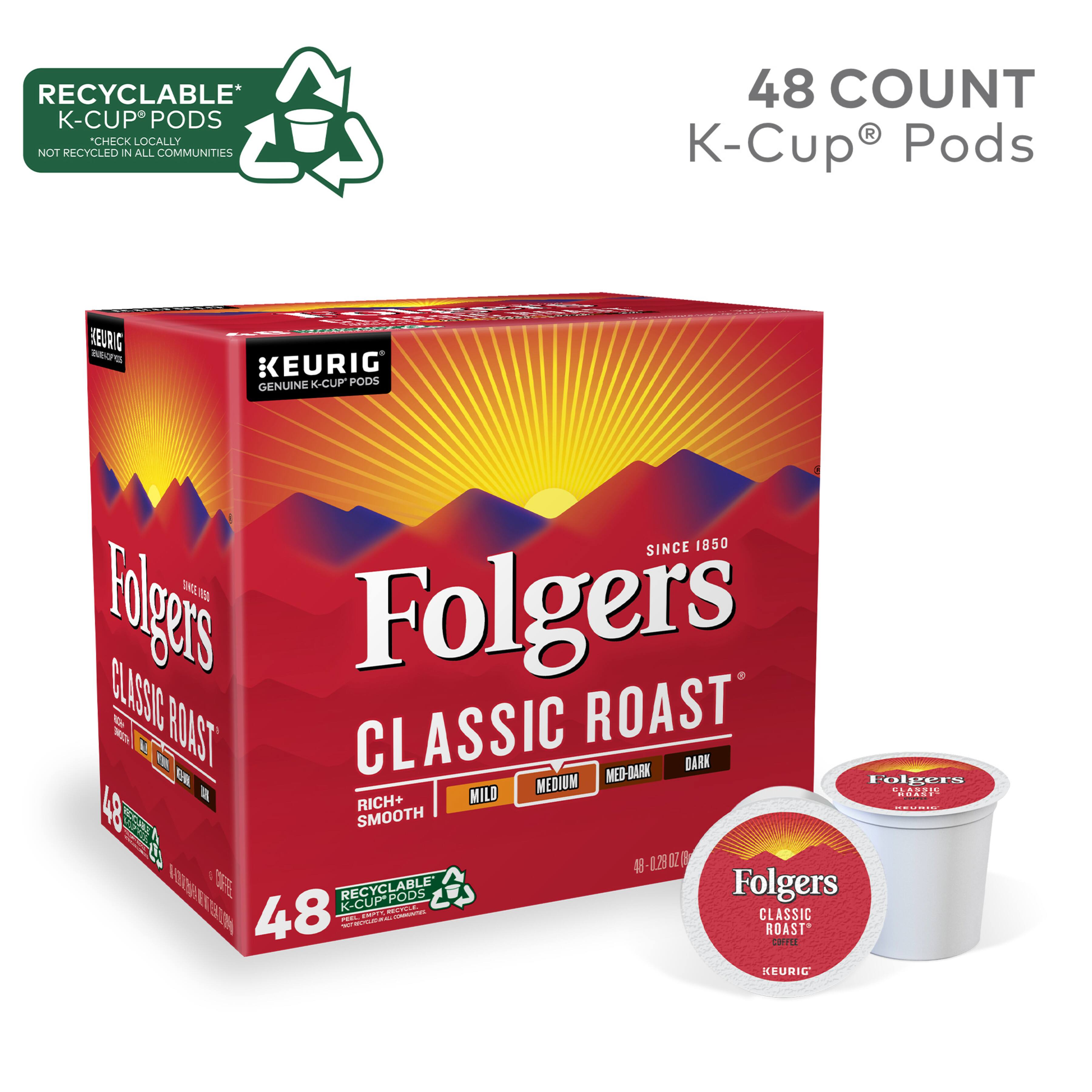 Alt View 17. Folger's - Folgers Classic Roast, Keurig Single Serve K-Cup Pods, Medium Roast Coffee, 48 Count.