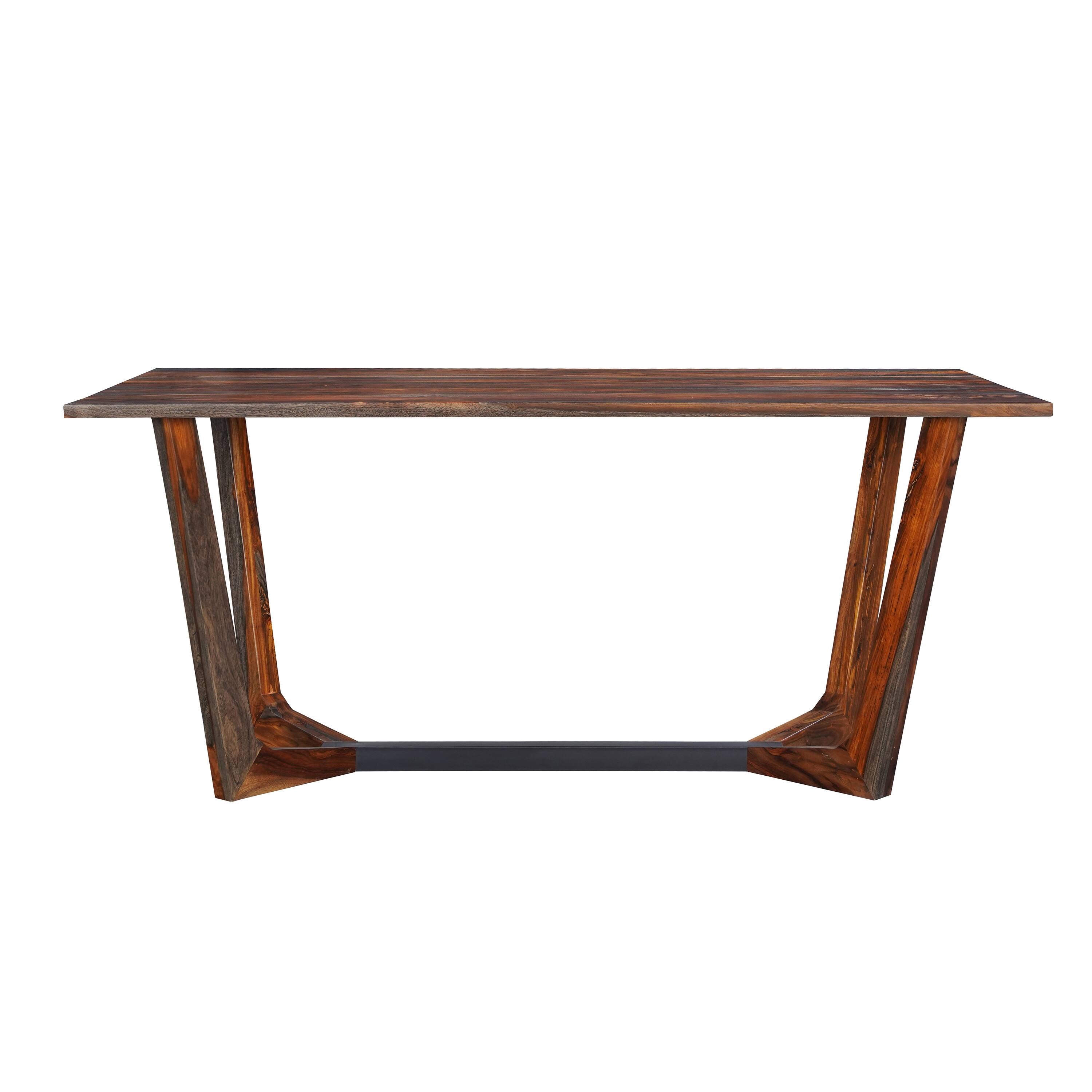 Alt View 1. Manhattan Lane - Myra 6 Seater Dining Table, 67" Rectangular Top in Walnut Brown and Antique Gray Sheesham Wood - Brown, Black.