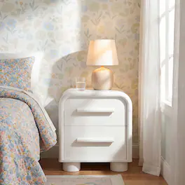 Bellamy Curved 2-Drawer Nightstand by Modway - White Matte