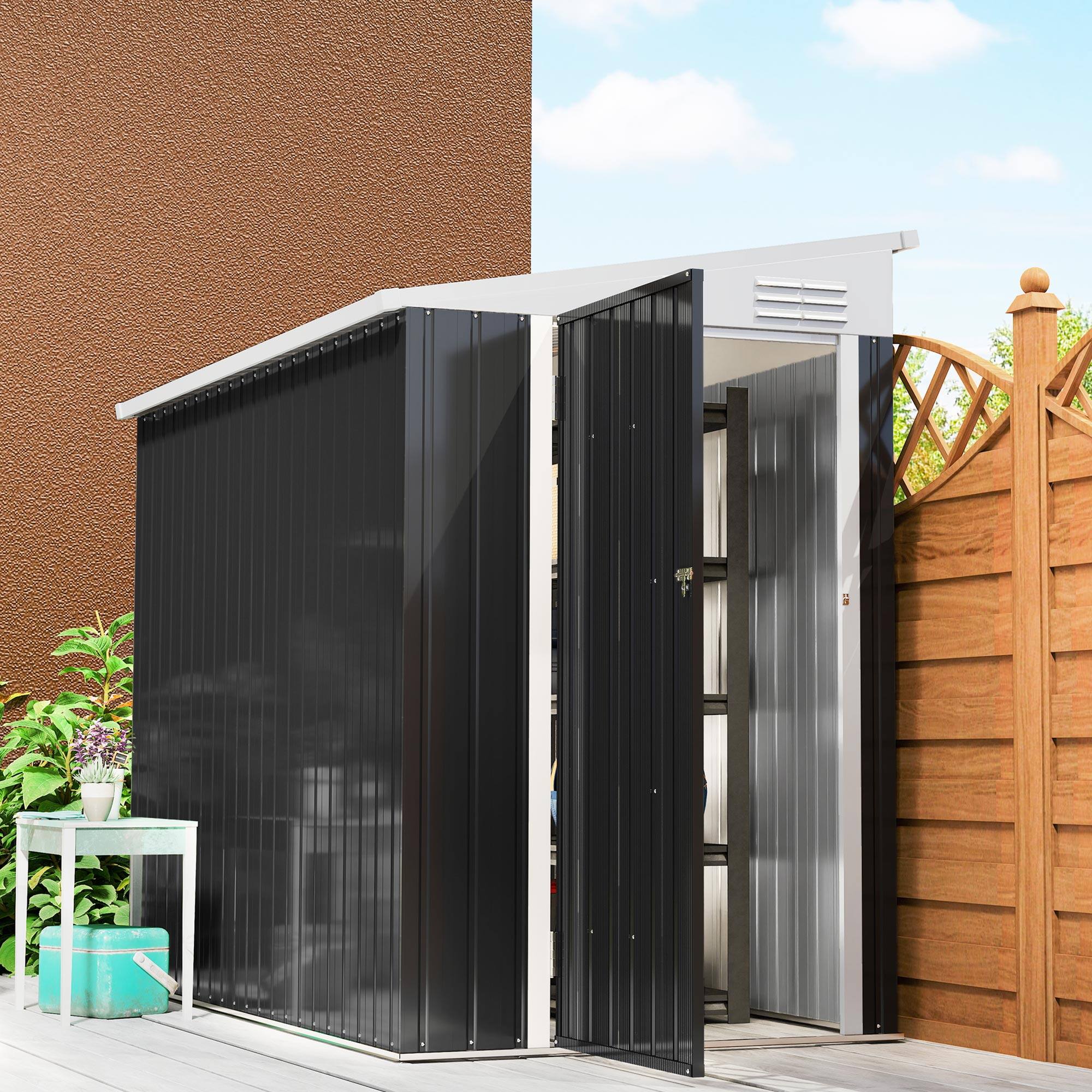 Alt View 1. Outsunny - x 7.7' Lean to Garden Storage Shed.