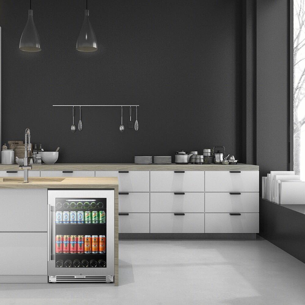 Alt View 16. LanboPro - 24 in. 112 Can 6 Bottle Storage Capacity Beverage Refrigerator with Ultra-Quiet Compressor and Digital Thermostat - Black.