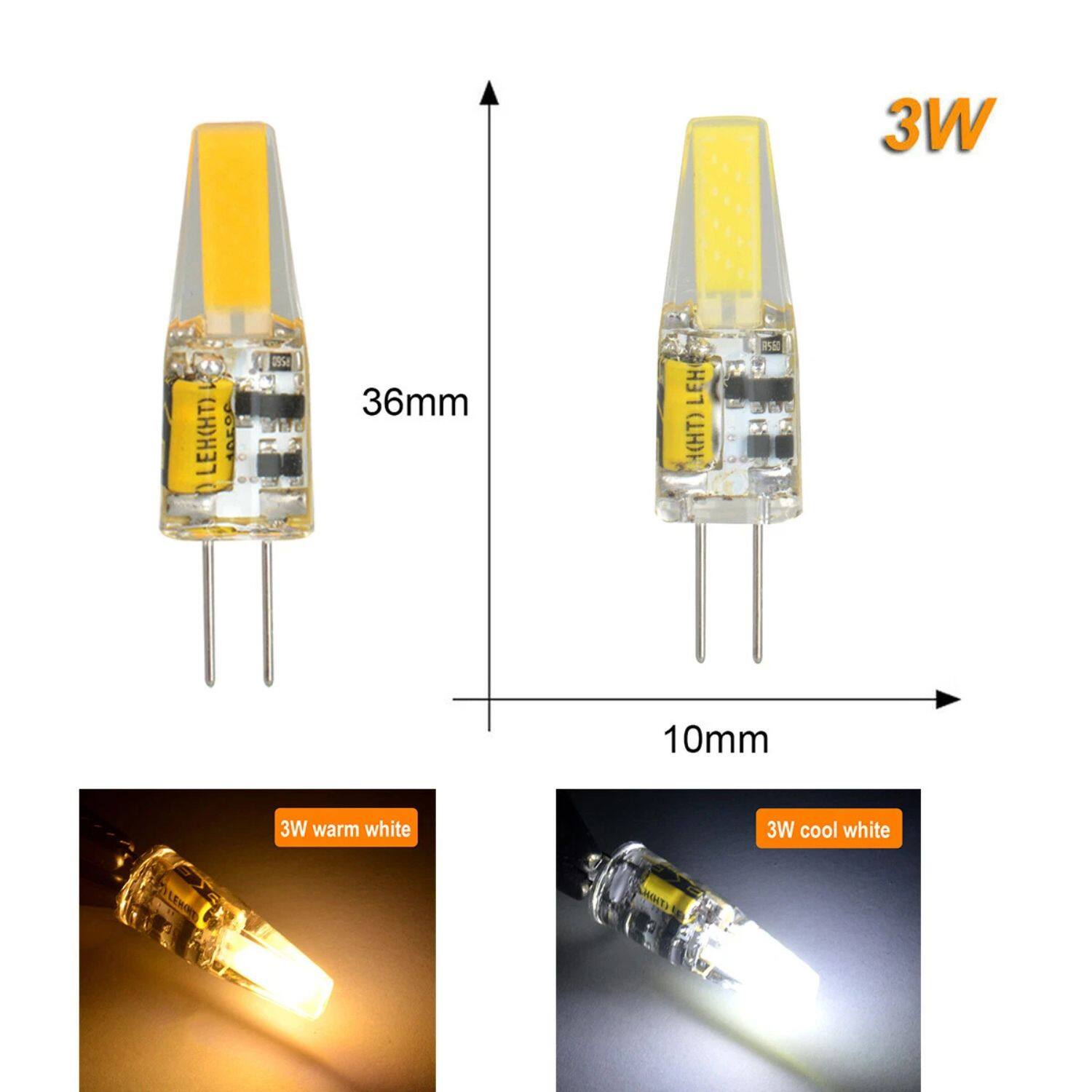 3W LEH(HT) EO0 - 255e  
36mm LEH (HT) P  
10mm  
3W warm white  
3W cool white