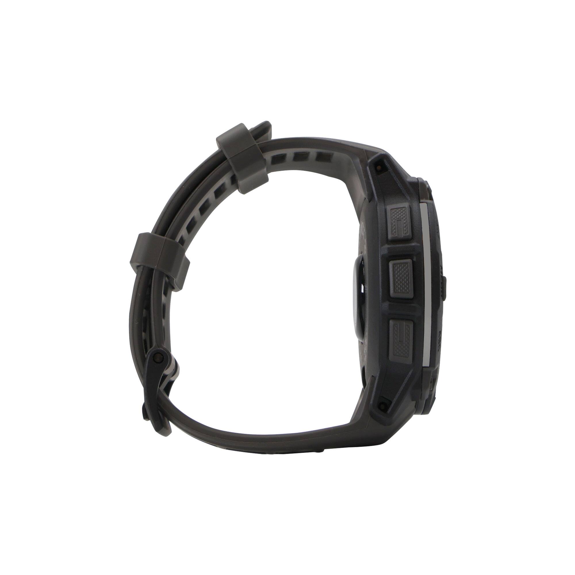 Alt View 3. Garmin - Garmin Instinct 3 AMOLED Rugged Outdoor GPS Smartwatch - 50mm, Silicone Band (Charcoal) with USB Plug and Cleaning Cloth - Charcoal.