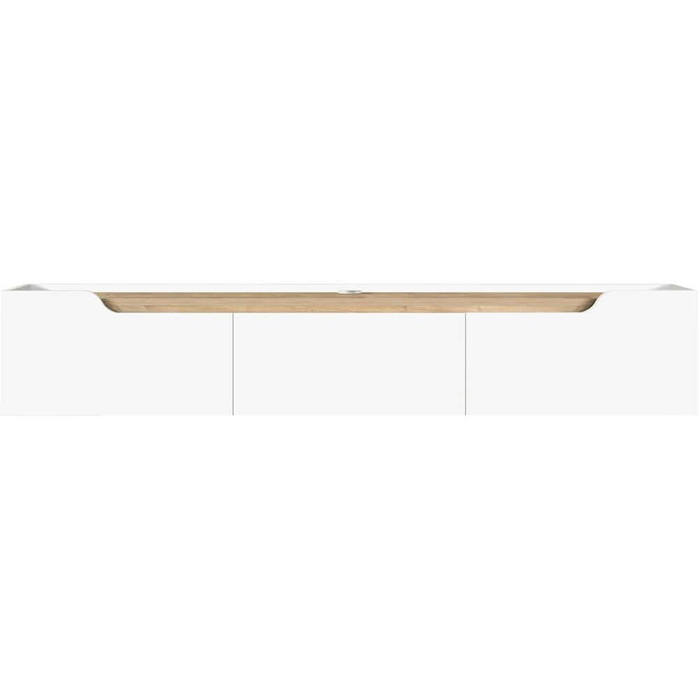 Atelier Mobili - Floating TV Stand for 75 Inch TVs, Modern Entertainment Center - White