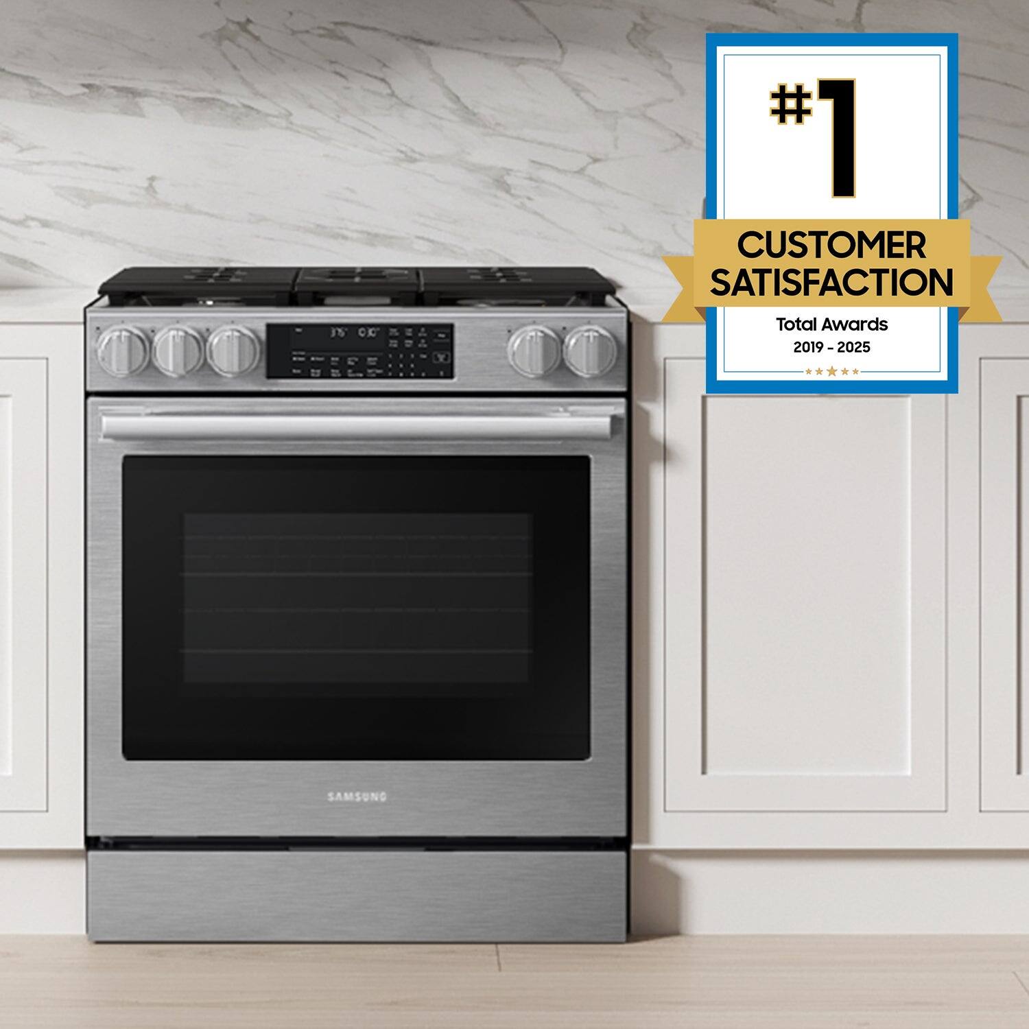 #1 CUSTOMER SATISFACTION  
Total Awards 2019-2025  
SAMSUNG